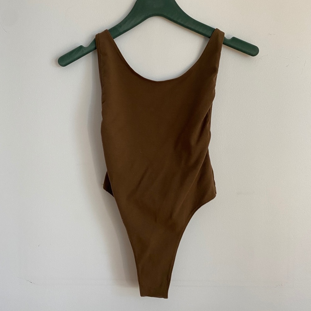AMERICAN APPAREL Deep Cut Bodysuit - Nude 2
